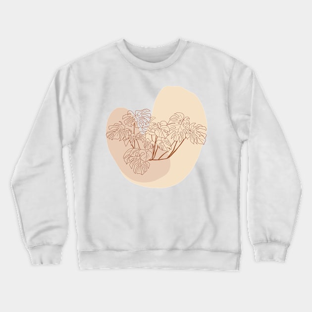 Bohemian Monstera Plant Illustration Crewneck Sweatshirt by Gush Art Studio 1